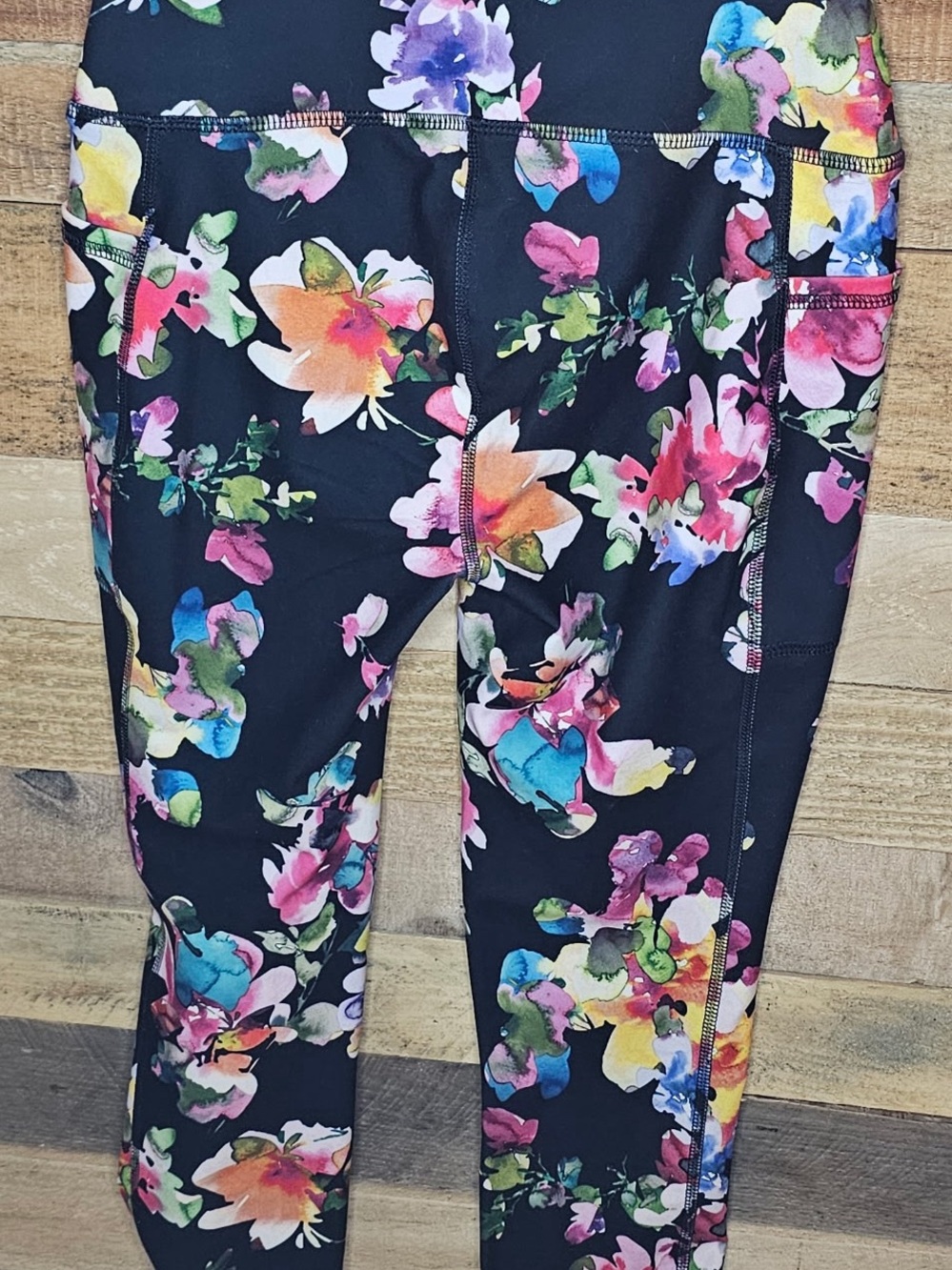 RBX' Floral Active Leggings – Black with Multicolor Bloom